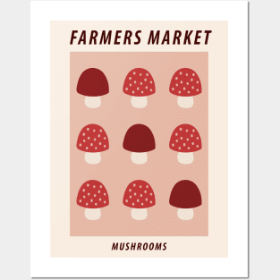 Farmers market print, Mushrooms, Posters aesthetic, Cottagecore decor, Exhibition poster, Food art Posters and Art